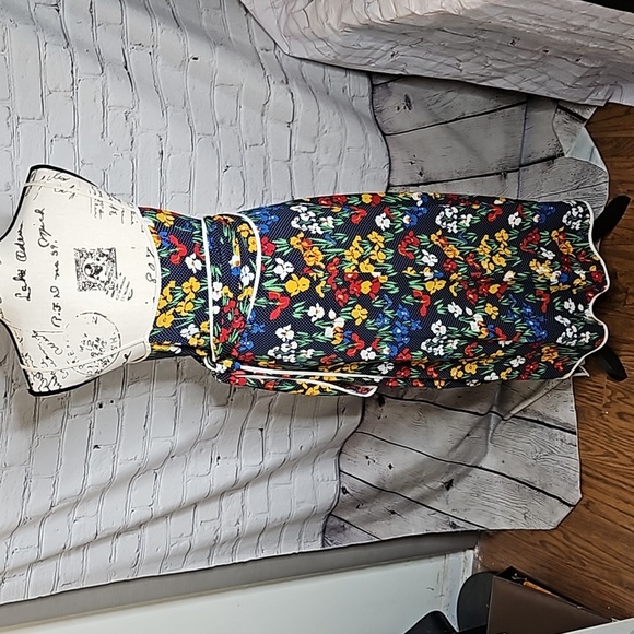 Tory Burch Floral Grotto Wrap Dress Size 8 - Picture 5 of 8